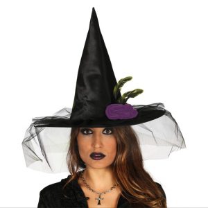 Cappello da strega con velo