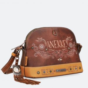 Borsa media a spalla Marrone con borchie Western Anekke Arizona