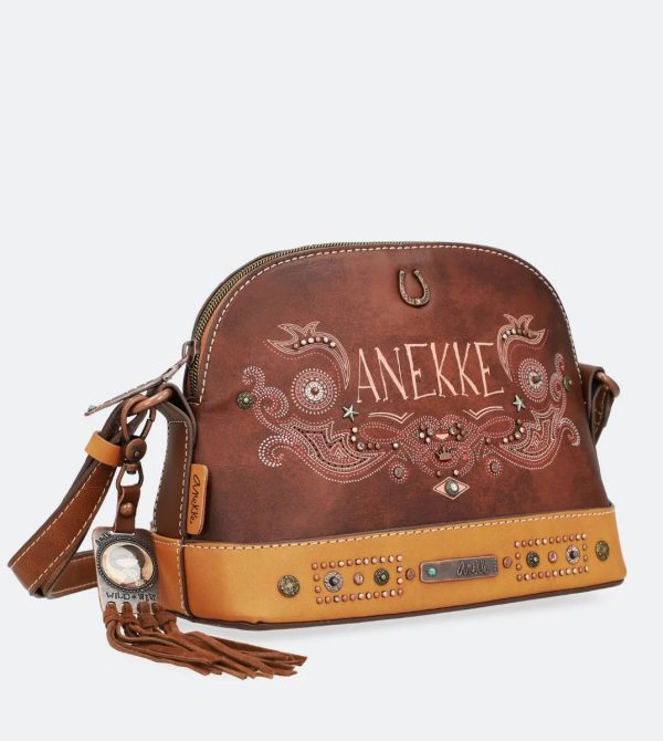 Borsa media a spalla Marrone con borchie Western Anekke Arizona