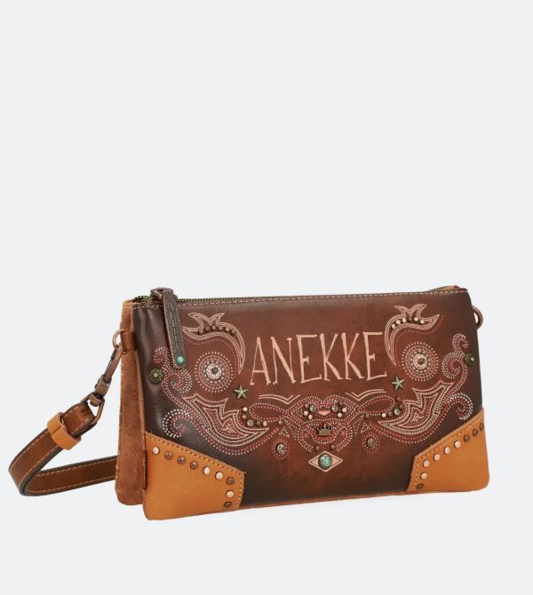 Borsa a tracolla Marrone con borchie Anekke Arizona