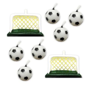 Set 6 Candeline Pallone Calcio e 2 Porte