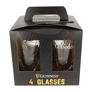 Set 4 pinte con logo in rilievo Guinness