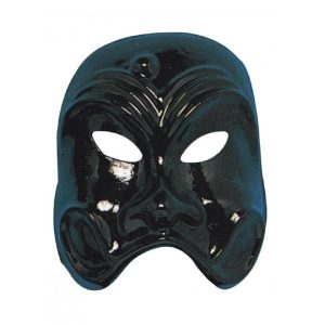 Maschera Arlecchino classico nero in plastica