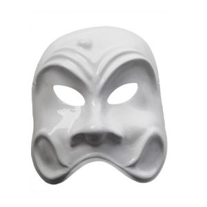 Maschera Arlecchino Classico Bianco in Plastica