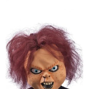 Maschera bambola horror in lattice con capelli