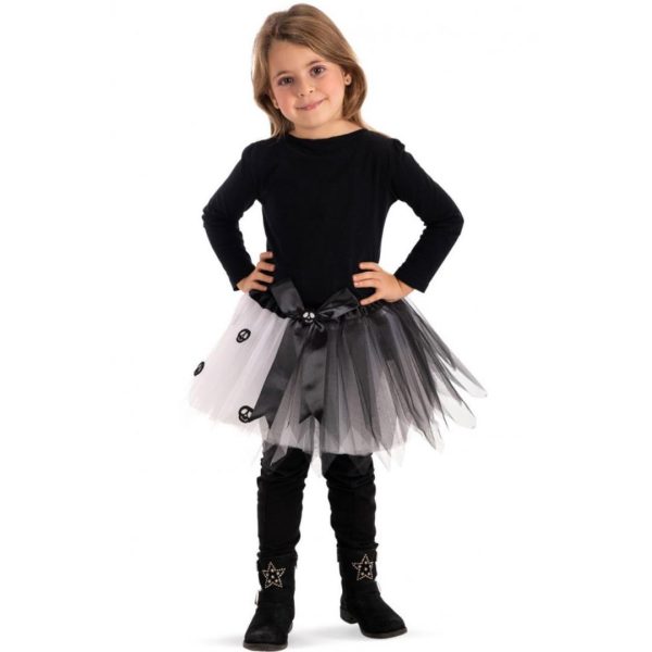 Tutu' Bimba Bianco Nero Con Scheletrini