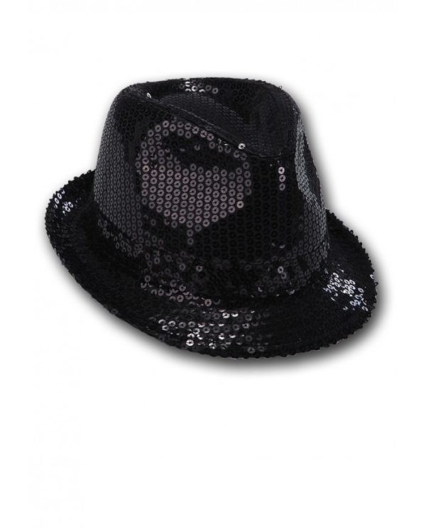 Cappello gangster in paillettes nere