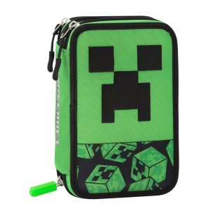 Astuccio Tre Zip Minecraft Pixel