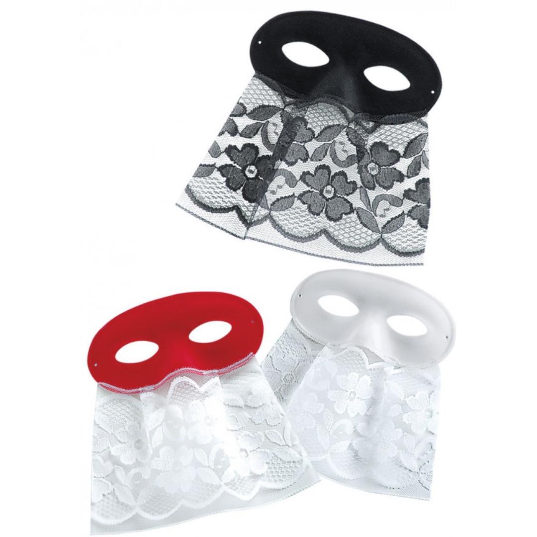 8004761012151_1 Domino scamosciato con bautta pizzo - immagine 1