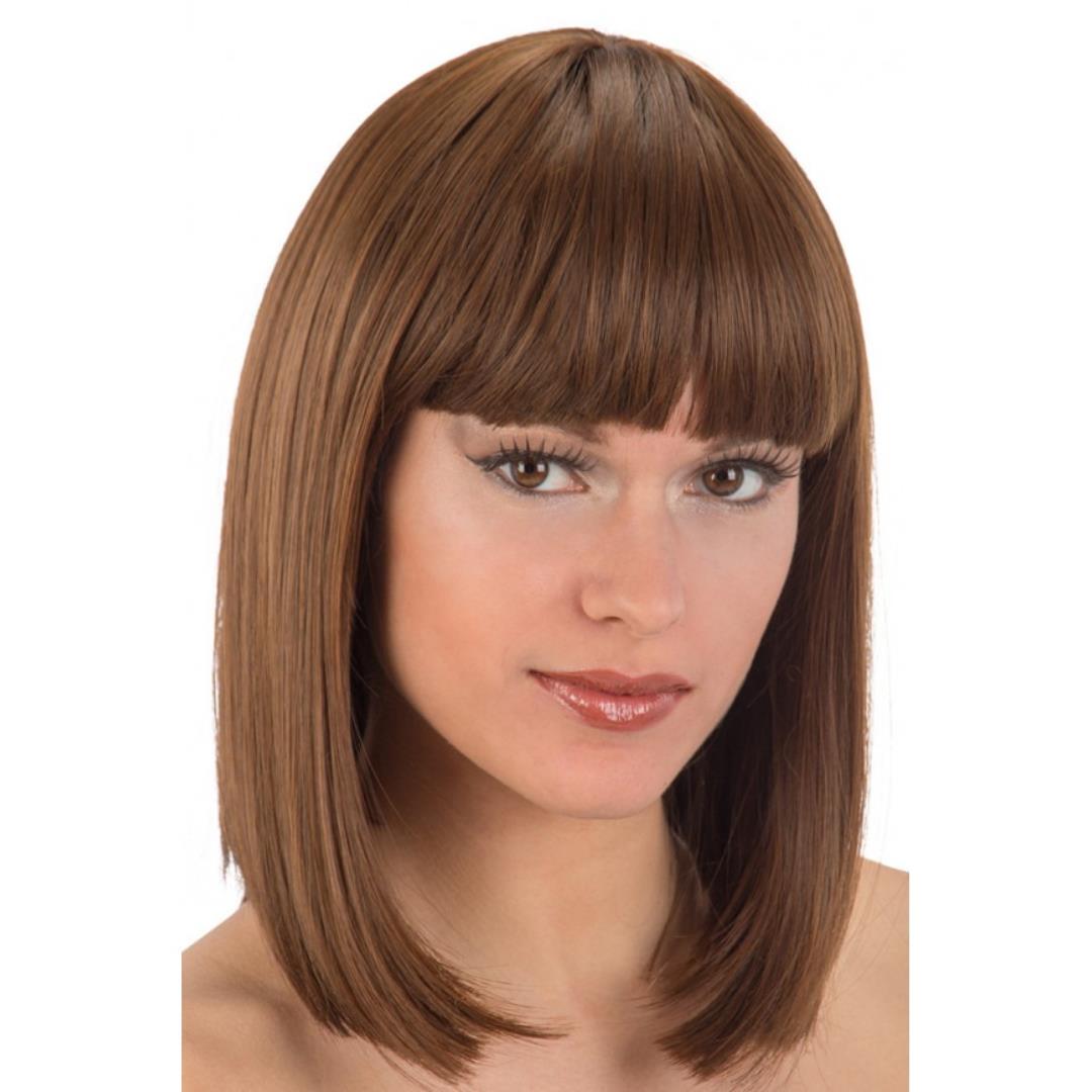 8004761022228_1 Parrucca Corta Liscia Castana - immagine 1