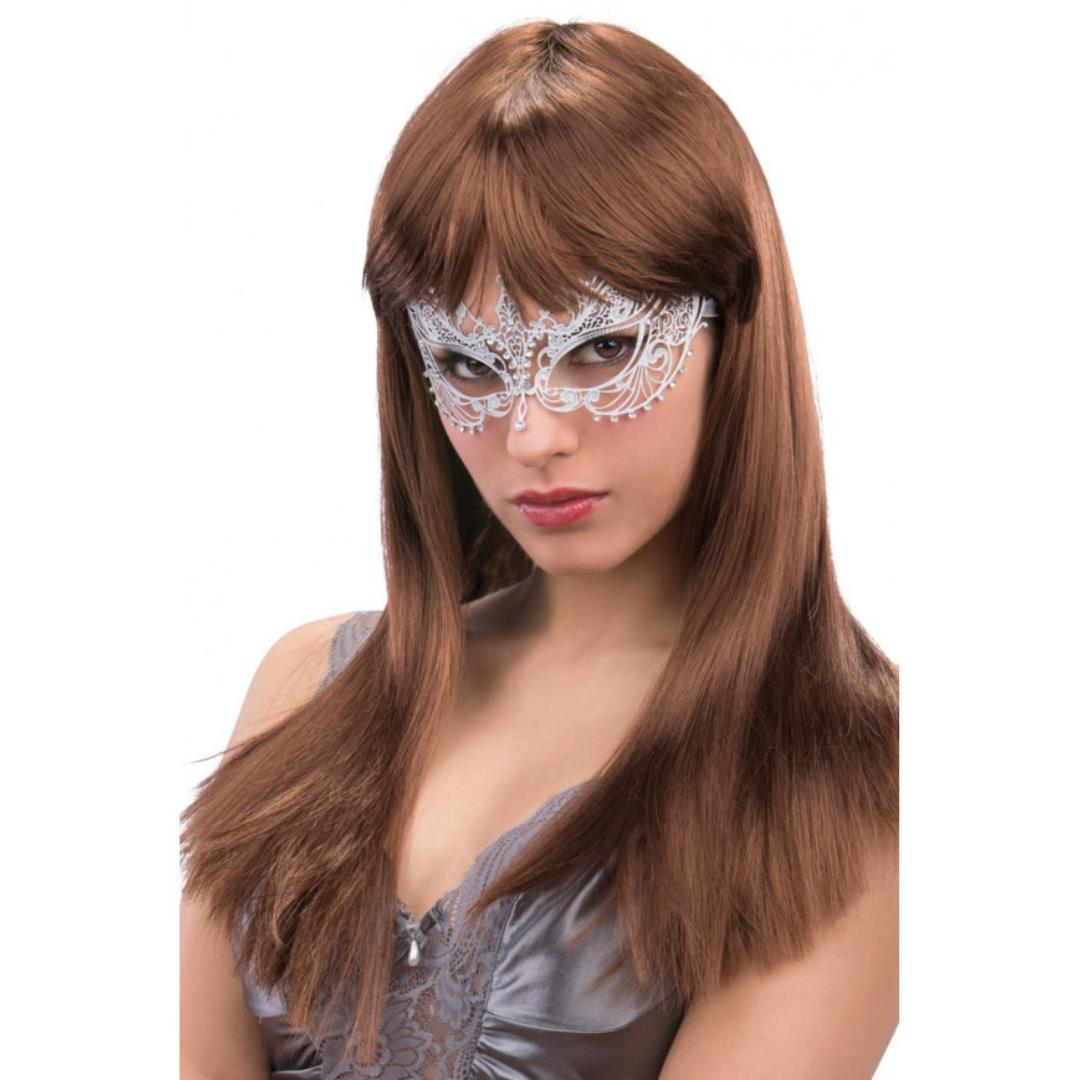 8004761024727_1 Parrucca Lunga Liscia Castana Con Frangia - immagine 1