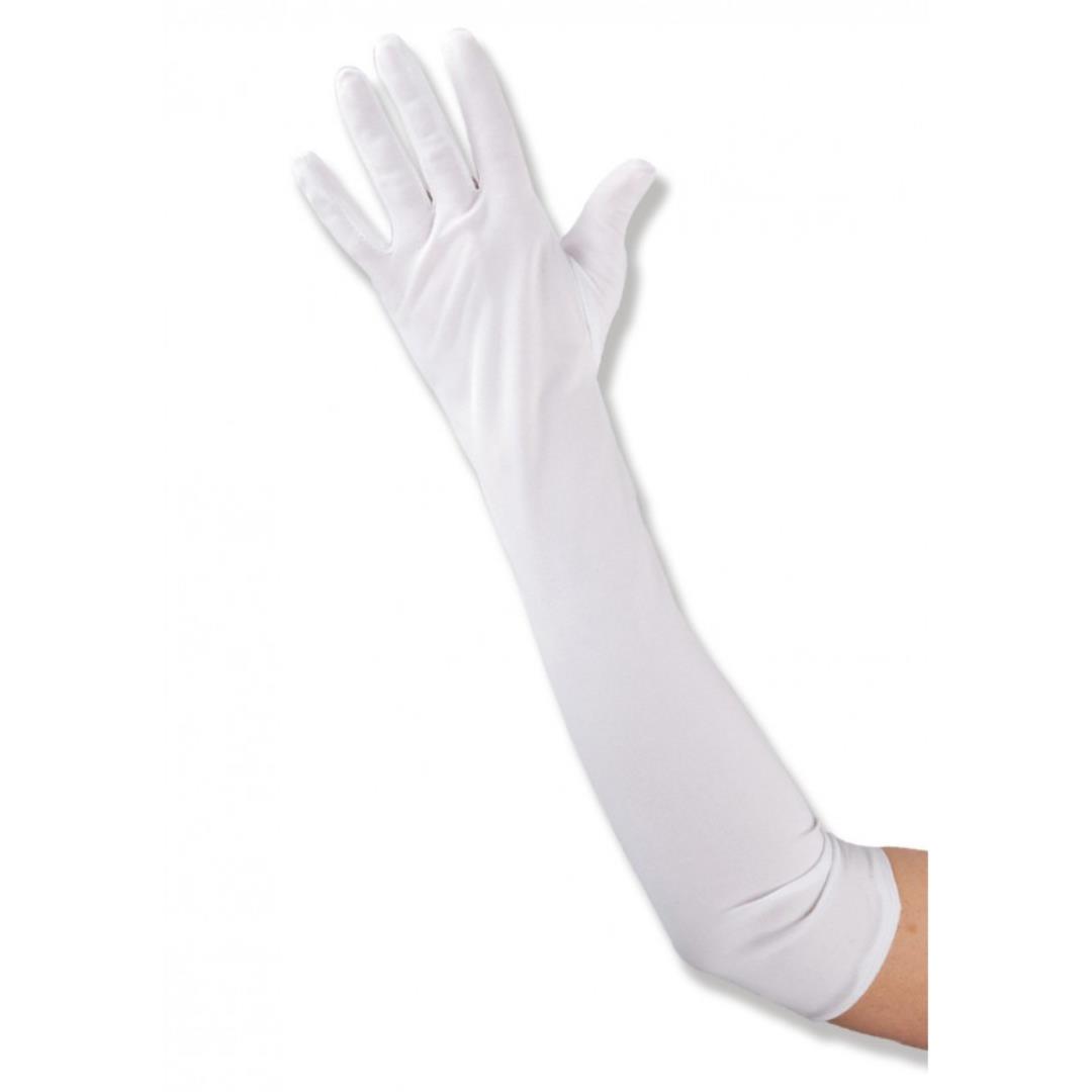 8004761032401_1 Guanti Lunghi Bianchi In Tessuto - immagine 1