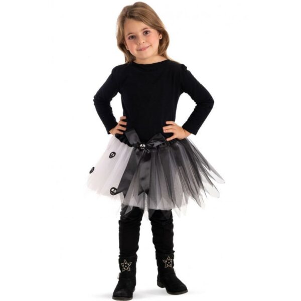 Tutu' Bimba Bianco Nero Con Scheletrini - immagine 1
