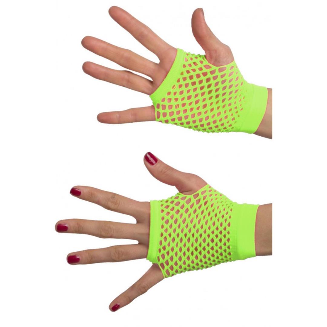 8004761038366_1 Guanti Corti A Rete Verde Fluo - immagine 1