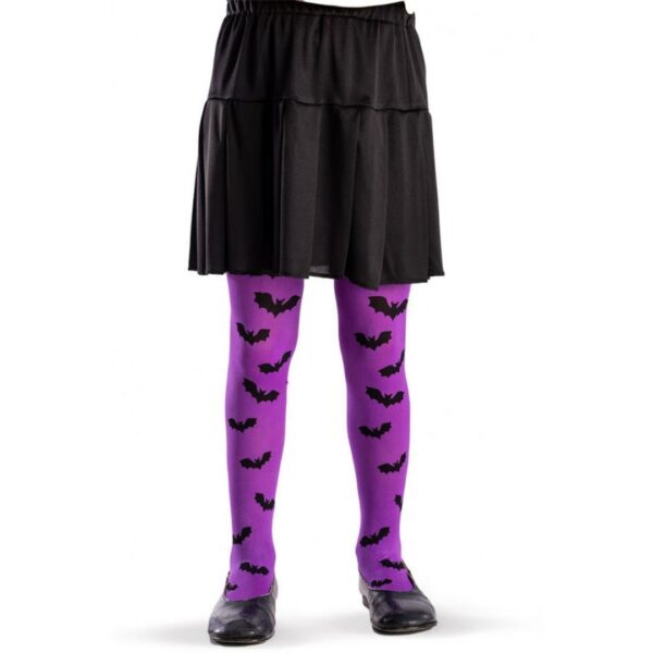Collant Viola Con Pipistrelli - immagine 1