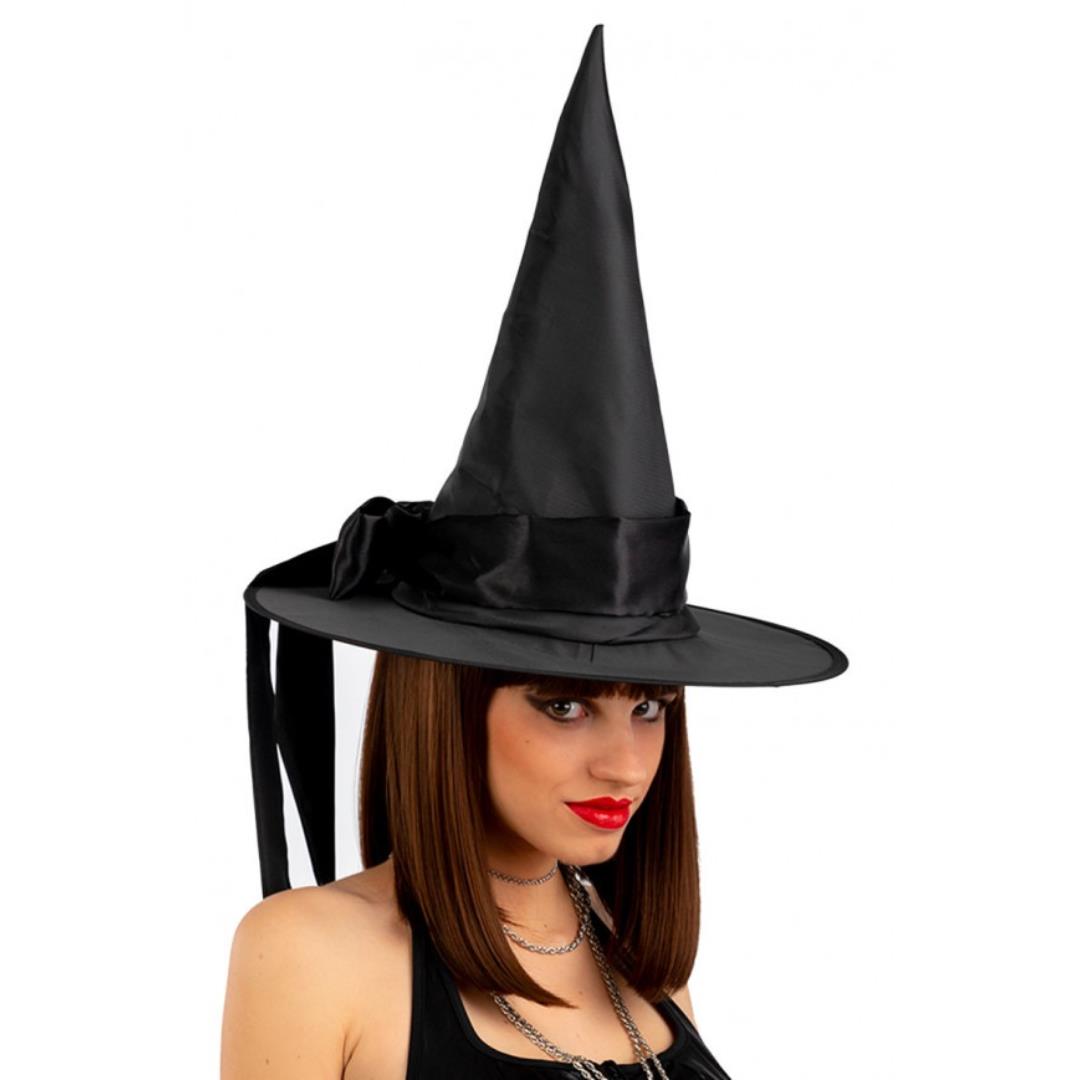 Cappello Strega Nero Con Fiocco - immagine 1