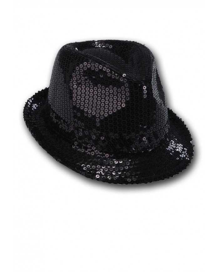 8004761056414_1 Cappello gangster in paillettes nere - immagine 1