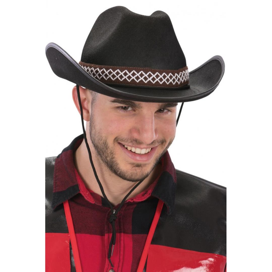 Cappello Nero Cow Boy In Feltro - immagine 1