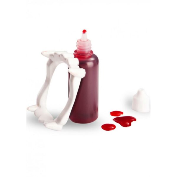 Set Sangue con Dentiera Vampiro - immagine 1