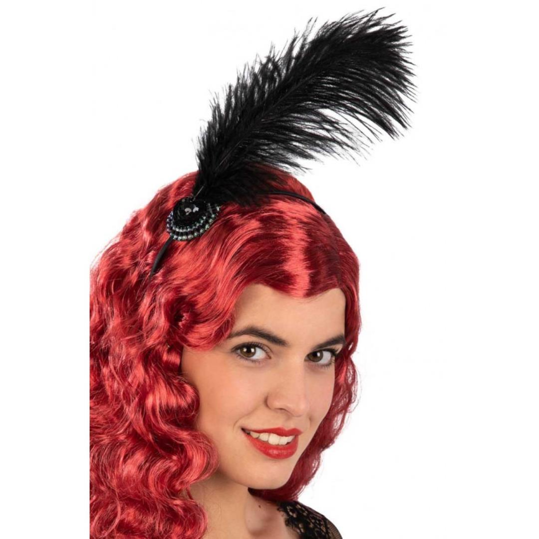 8004761081850_1 Cerchietto Charlerston Con Piuma - immagine 1