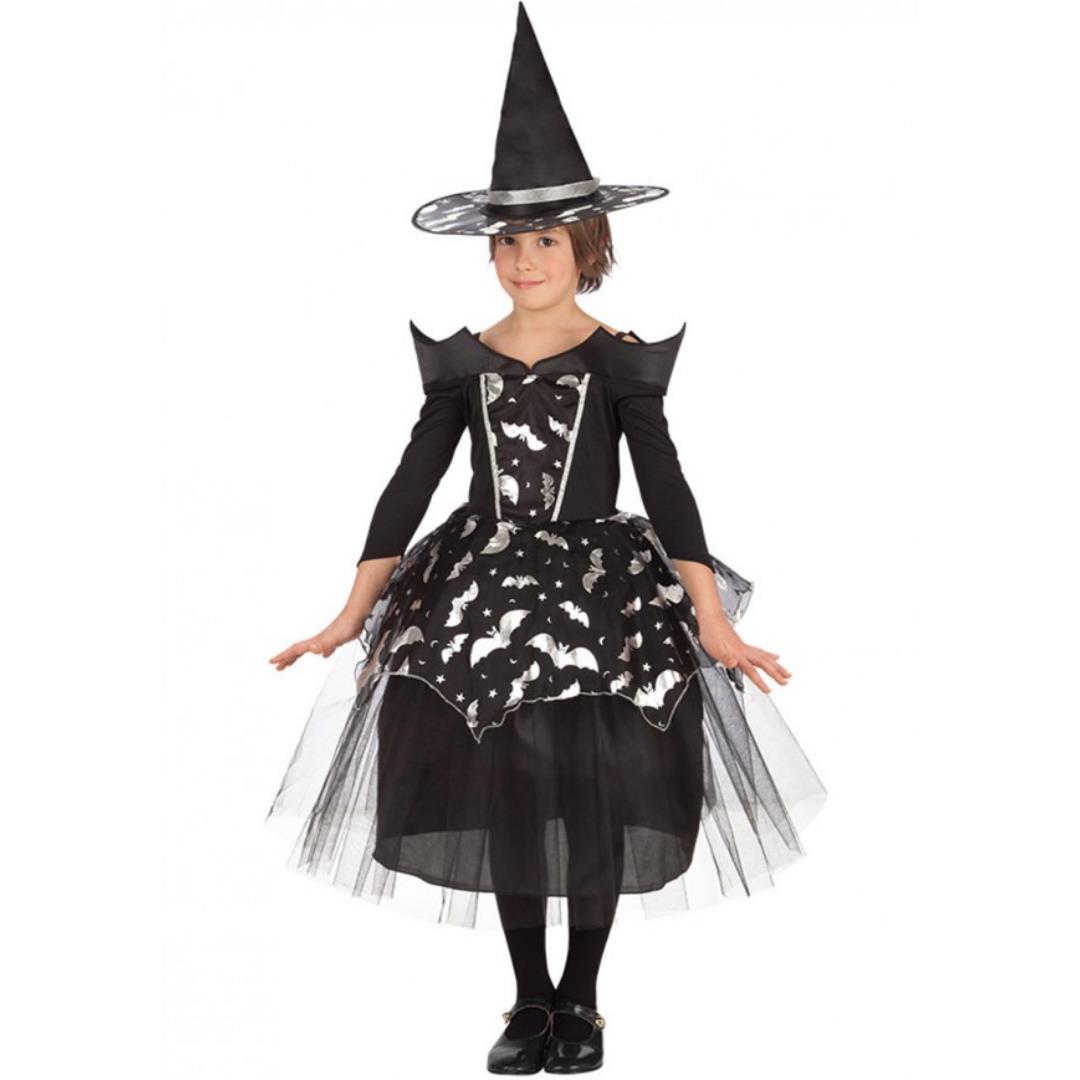 8004761686734_1 Costume Strega Pipistrelli 6-7 Anni - immagine 1