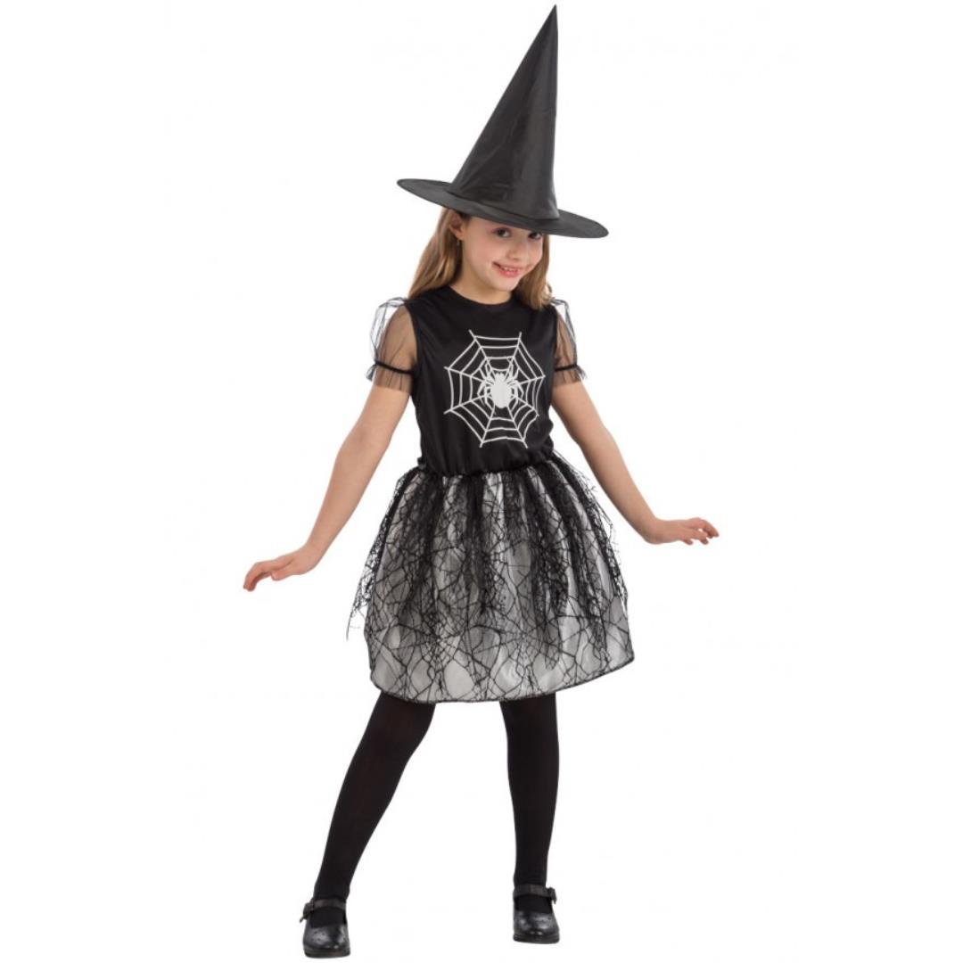 8004761687762_1 Costume Streghetta Ragno 8-9 Anni - immagine 1