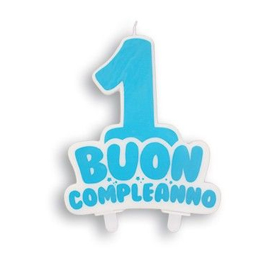 8019110621199_1 Candelina sagomata 1 anno Buon Compleanno Celeste - immagine 1
