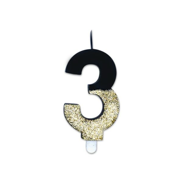 Candelina Sweety Prestige 9 cm Numero 3 - immagine 1
