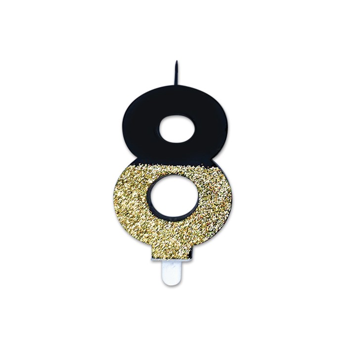 8020834728484_1 Candelina Sweety Prestige 9 cm Numero 8 - immagine 1