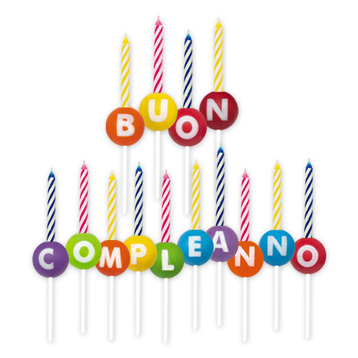 8020834732146_1 Porta Candeline in plastica Buon Compleanno 3D con candeline - immagine 1