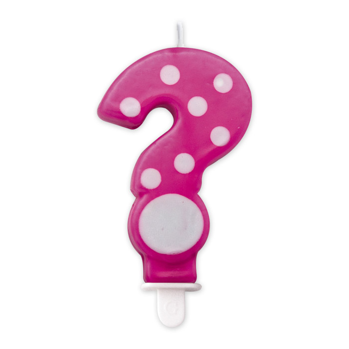 8020834734003_1 Candelina Pois Punto Interrogativo Fucsia - immagine 1