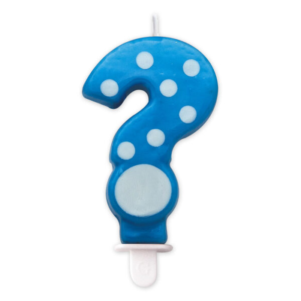Candelina Pois Punto Interrogativo Celeste - immagine 1