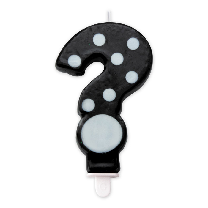 8020834734065_1 Candelina Pois Punto Interrogativo Nera - immagine 1