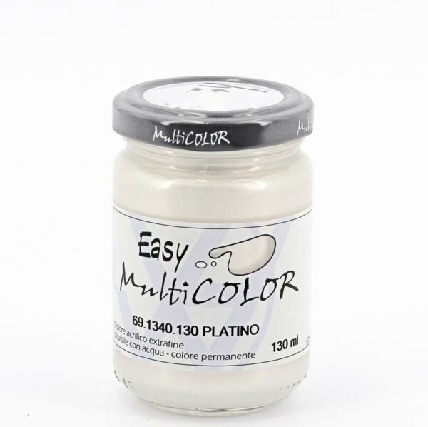 Colore Acrilico Easy Multicolor 130 ml - Platino - immagine 1