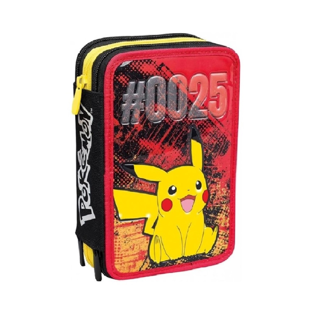 8055714178066_1-2 Astuccio Tre Zip Pokemon Pikachu - immagine 1