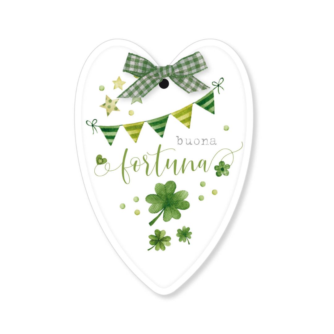Cuore Legno Buona Fortuna - immagine 1