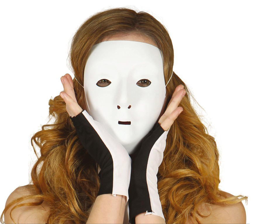 8434077011331_1 Maschera bianca corta in pvc - immagine 1