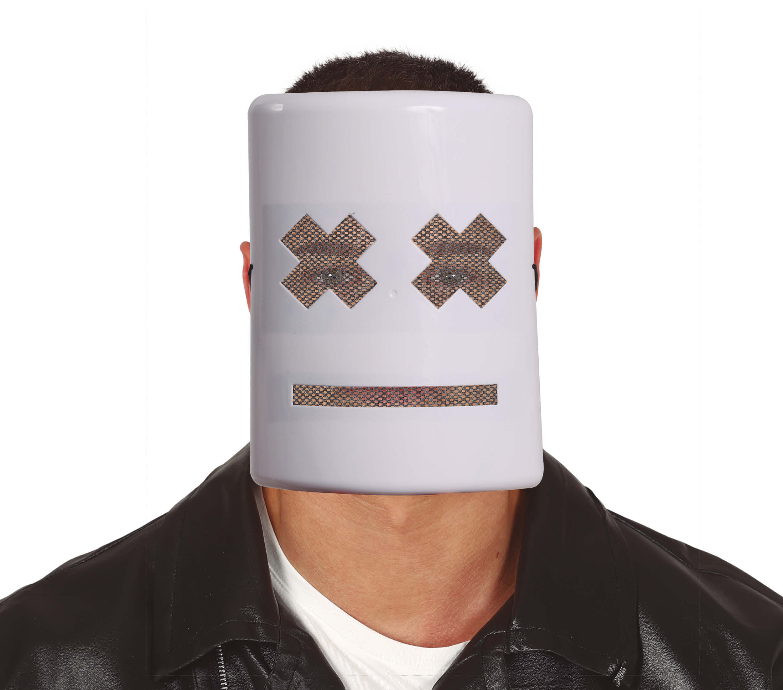 8434077011560_1 Maschera bianca con croci in pvc DJ Mashmellow - immagine 1