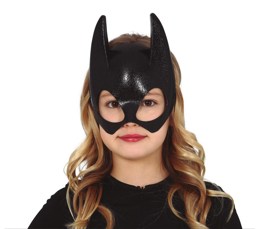 8434077011652_1 Maschera nera metà viso corta Batman-pipistrello - immagine 1