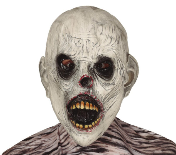 Maschera zombie bianco, lattice - immagine 1