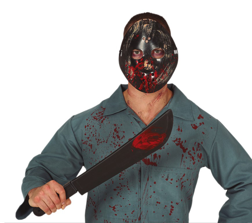 Maschera hockey Jason con machete - immagine 1