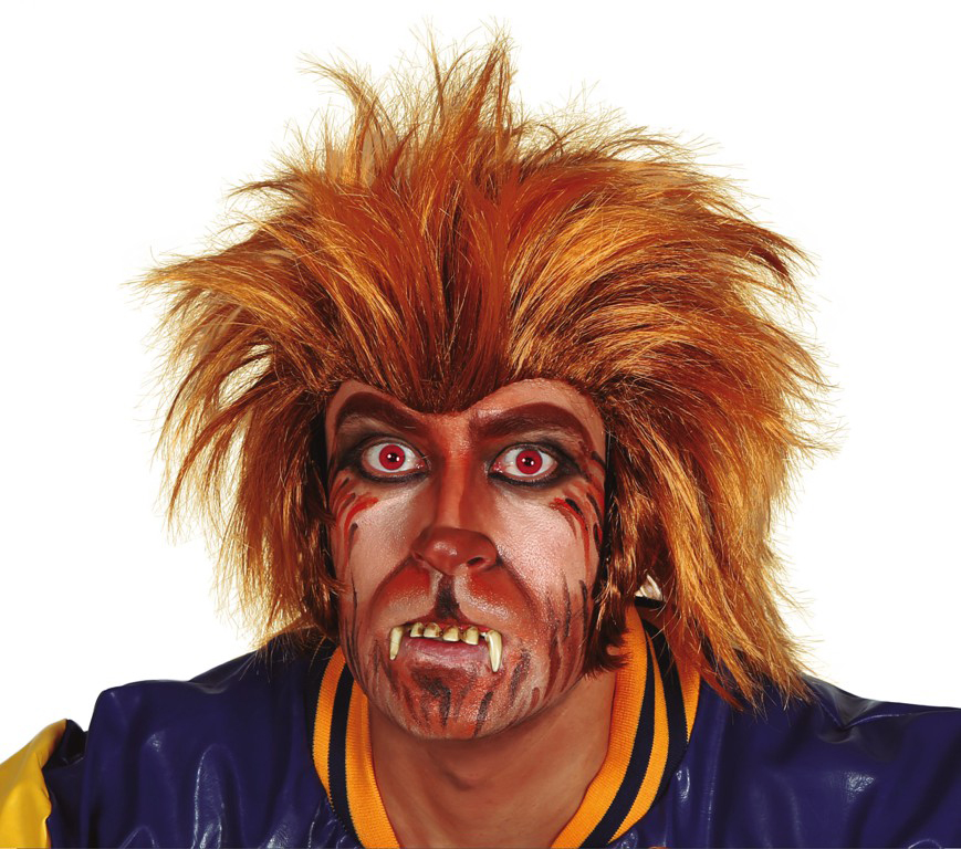 8434077040140_1 Parrucca marrone uomo lupo mannaro - immagine 1