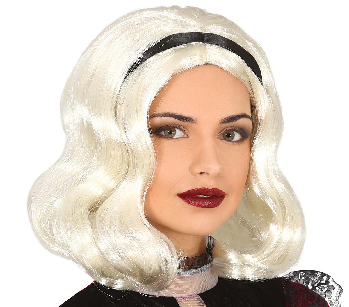 8434077480069_1 Parrucca bionda con cerchietto - immagine 1