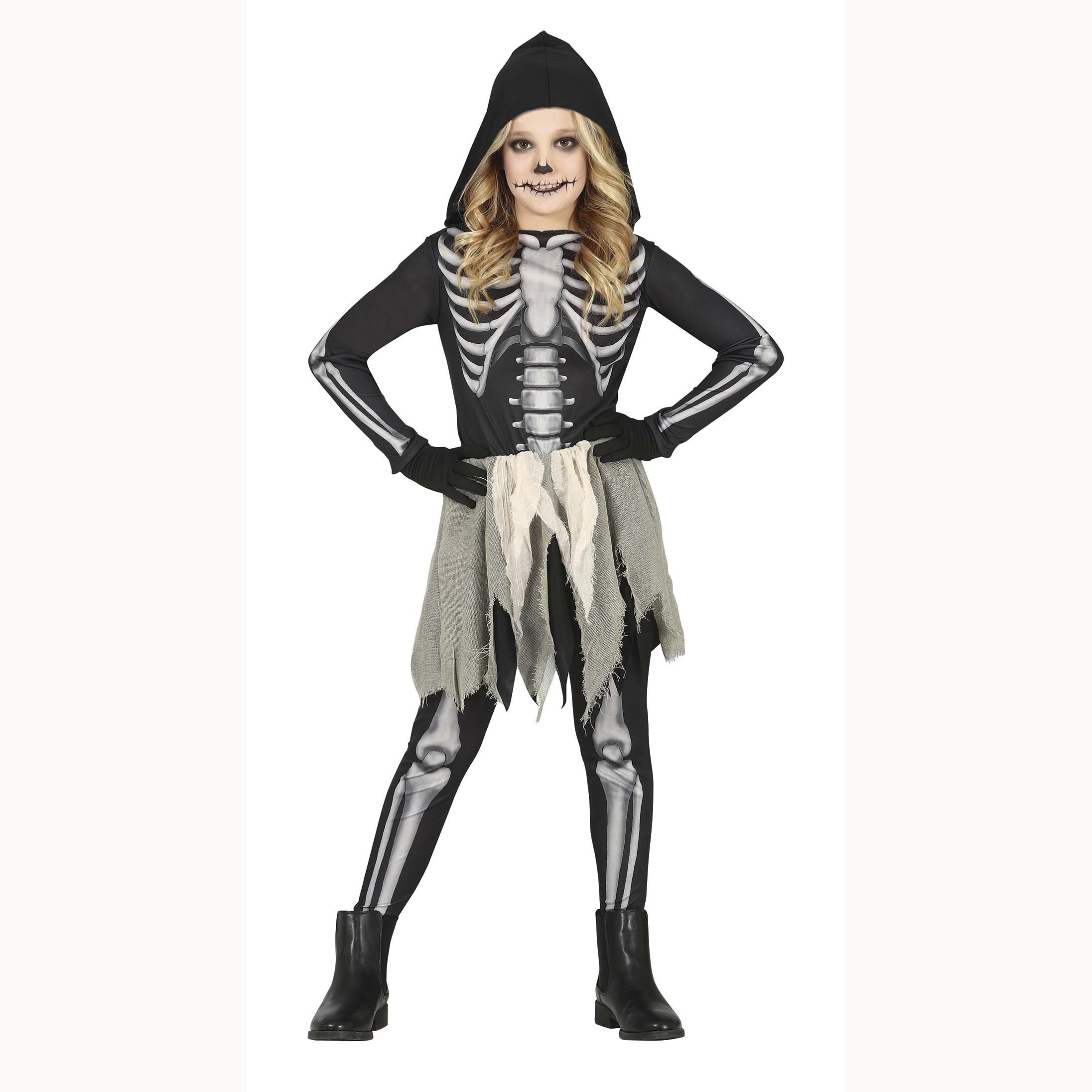 8434077776803_1-e1666712352397 Costume scheletro con cappuccio - immagine 1
