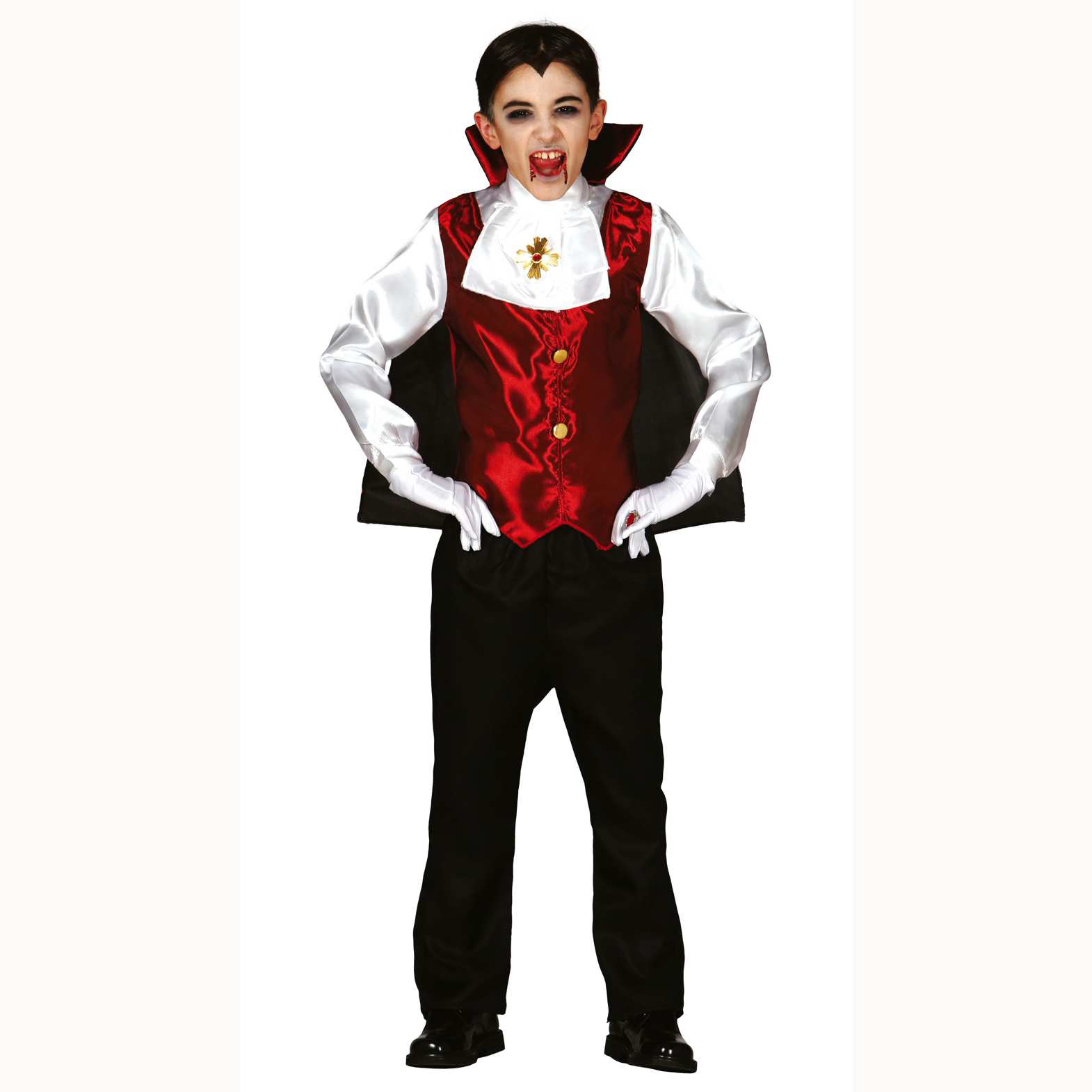 8434077818206P_1 Costume vampiro Dracula con mantello - immagine 1