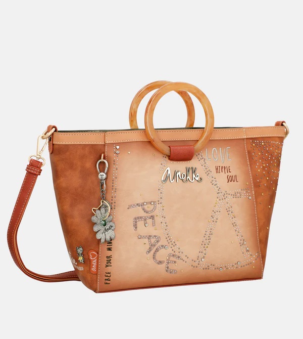 8434172080713_1 Borsa a Tracolla con Manici Rotondi Anekke Peace & Love - immagine 1