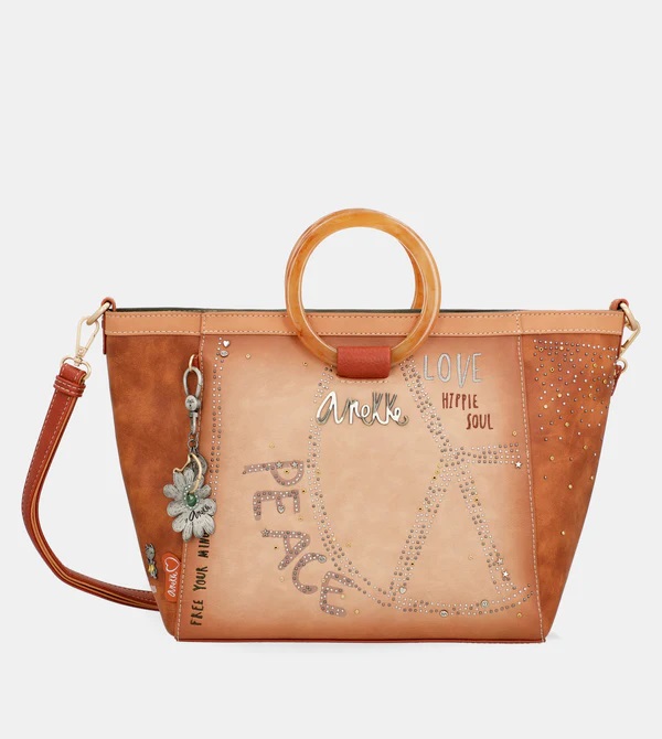 Borsa a Tracolla con Manici Rotondi Anekke Peace & Love - immagine 2