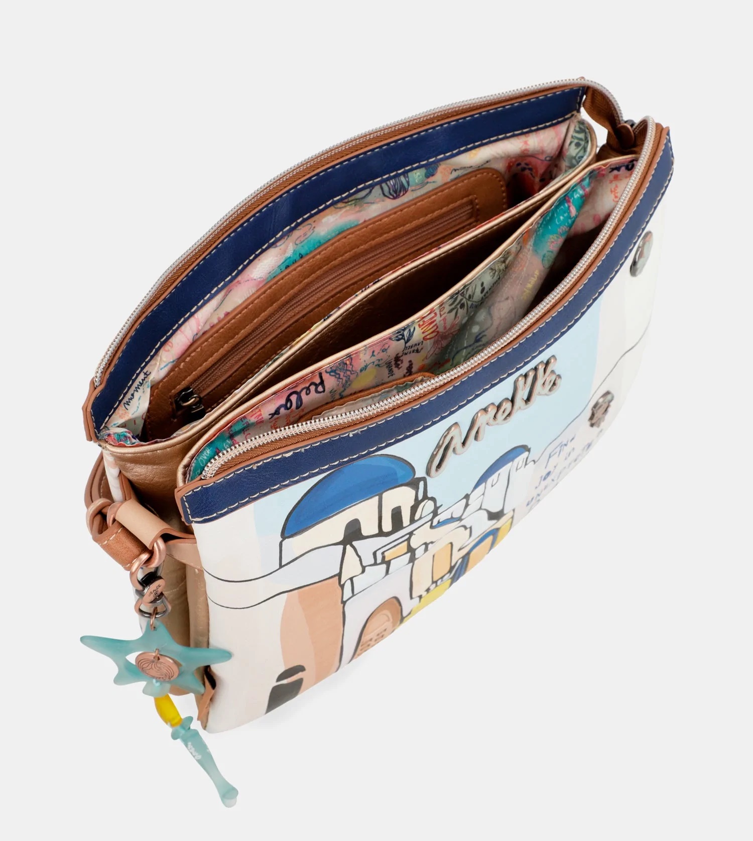 Borsa a tracolla Sunrise a triplo scomparto Anekke Mediterranean - immagine 5