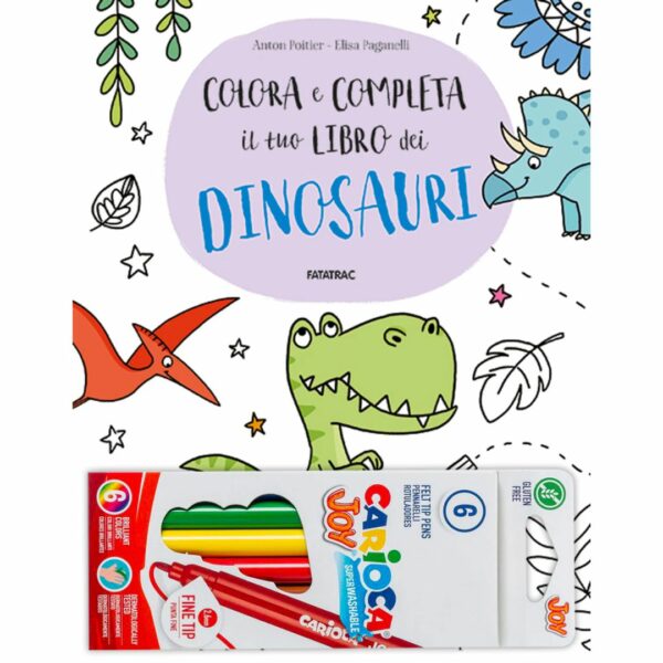 Libro Colora e Completa Il Tuo Libro dei Dinosauri - immagine 1