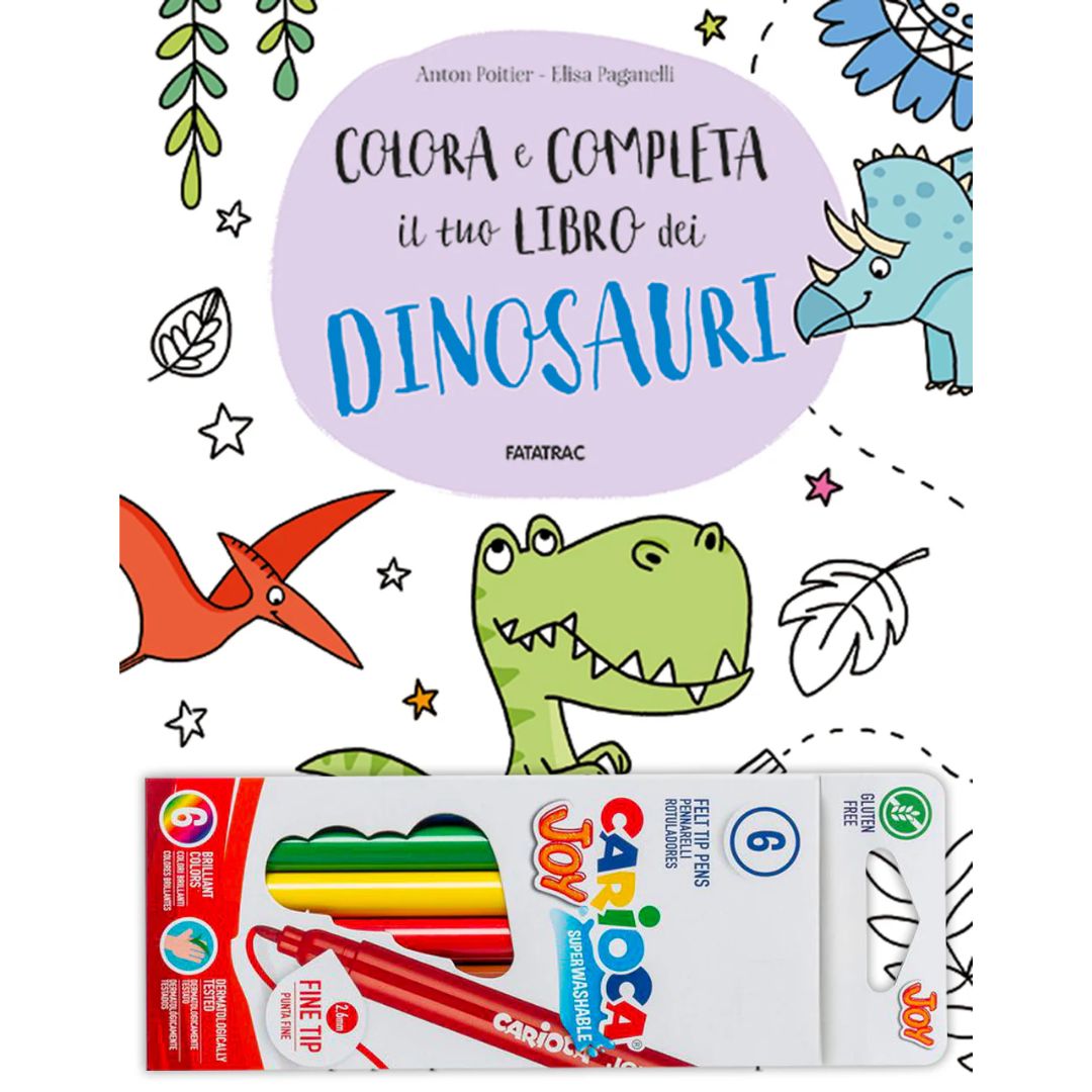 xr:d:DAGBowUWnRQ:139,j:6553161618203374475,t:24040721 Libro Colora e Completa Il Tuo Libro dei Dinosauri - immagine 1